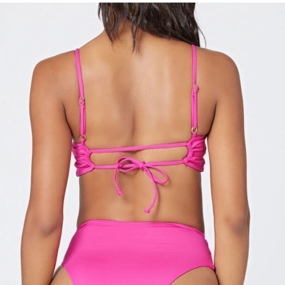 - L*SPACE by Monica Wise Women's
Ringo Twisted Bikini Top Pink Size S Pink… - Picture 3 of 10